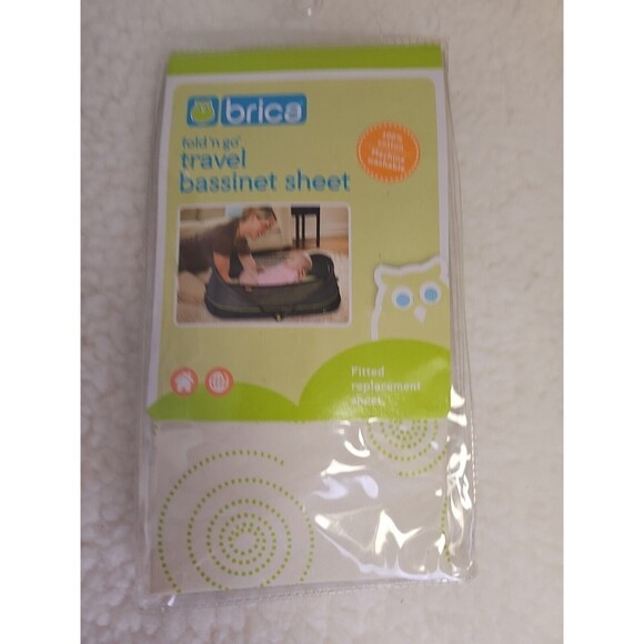 brica Other - Light Green Brica  100%  Cotton Fold n Go  TRAVEL  Bassinet Sheet - Fitted